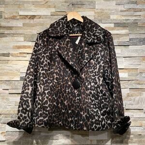 Luii XL Leopard Animal Print Jacket | French Boutique Style, Old Money, Snap NWT